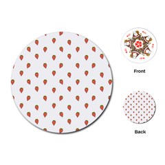 Cartoon Style Strawberry Pattern Playing Cards Single Design (round) by dflcprintsclothing