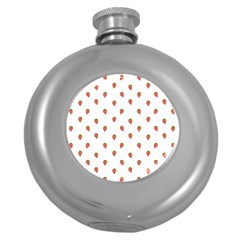 Cartoon Style Strawberry Pattern Round Hip Flask (5 Oz)