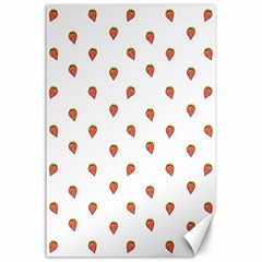 Cartoon Style Strawberry Pattern Canvas 24  X 36  by dflcprintsclothing