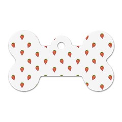 Cartoon Style Strawberry Pattern Dog Tag Bone (one Side) by dflcprintsclothing