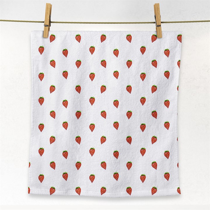 Cartoon Style Strawberry Pattern Face Towel