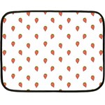 Cartoon Style Strawberry Pattern Double Sided Fleece Blanket (Mini)  35 x27  Blanket Front