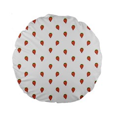 Cartoon Style Strawberry Pattern Standard 15  Premium Round Cushions by dflcprintsclothing