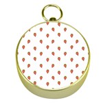 Cartoon Style Strawberry Pattern Gold Compasses Front