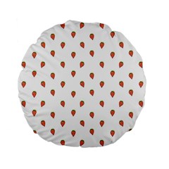 Cartoon Style Strawberry Pattern Standard 15  Premium Flano Round Cushions by dflcprintsclothing