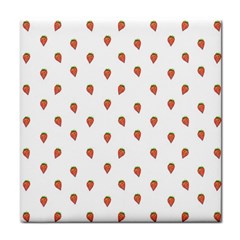 Cartoon Style Strawberry Pattern Tile Coasters by dflcprintsclothing