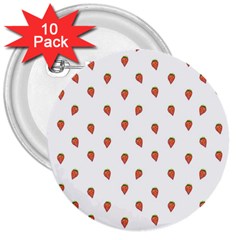 Cartoon Style Strawberry Pattern 3  Buttons (10 Pack) 