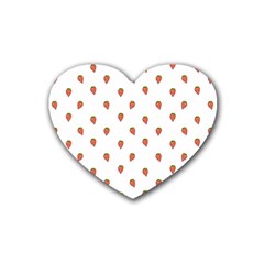 Cartoon Style Strawberry Pattern Rubber Coaster (heart) 