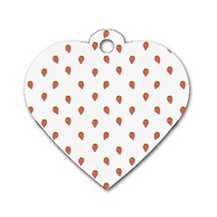 Cartoon Style Strawberry Pattern Dog Tag Heart (one Side) by dflcprintsclothing