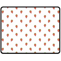 Cartoon Style Strawberry Pattern Fleece Blanket (medium)  by dflcprintsclothing