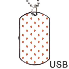 Cartoon Style Strawberry Pattern Dog Tag Usb Flash (two Sides) by dflcprintsclothing