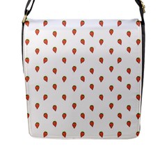 Cartoon Style Strawberry Pattern Flap Closure Messenger Bag (l)