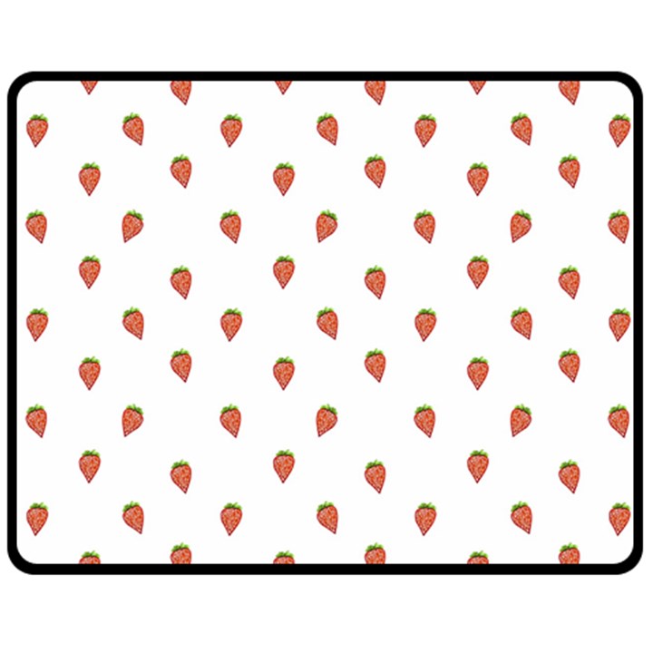 Cartoon Style Strawberry Pattern Double Sided Fleece Blanket (Medium) 