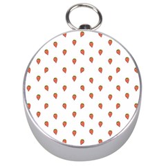 Cartoon Style Strawberry Pattern Silver Compasses by dflcprintsclothing