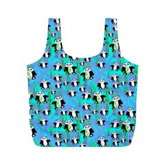 Cute Panda Bears Pattern Full Print Recycle Bag (m) by bloomingvinedesign