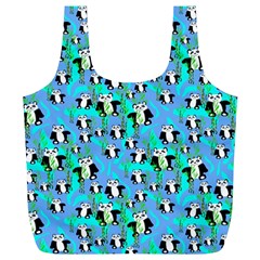 Cute Panda Bears Pattern Full Print Recycle Bag (xl) by bloomingvinedesign