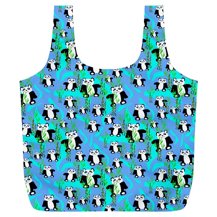 Cute Panda Bears Pattern Full Print Recycle Bag (XL)