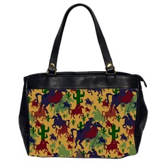 Cowboys Pattern Oversize Office Handbag (2 Sides)