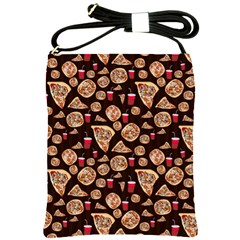 Pizza Pattern Shoulder Sling Bag by bloomingvinedesign