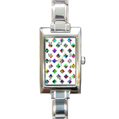 Rainbow Lattice Rectangle Italian Charm Watch by Mariart