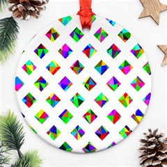 Rainbow Lattice Ornament (round) by Mariart