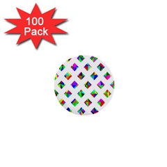 Rainbow Lattice 1  Mini Buttons (100 Pack)  by Mariart