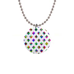 Rainbow Lattice 1  Button Necklace by Mariart