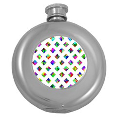 Rainbow Lattice Round Hip Flask (5 Oz) by Mariart