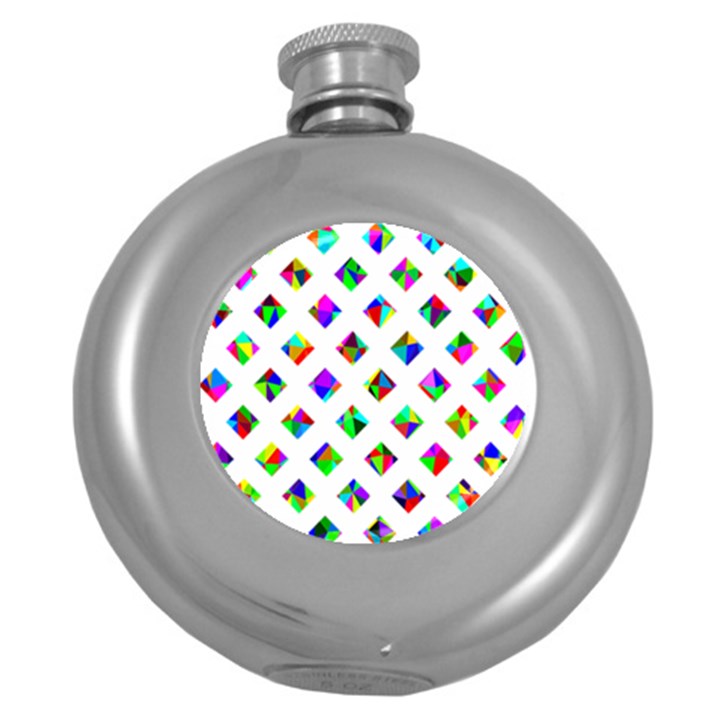 Rainbow Lattice Round Hip Flask (5 oz)