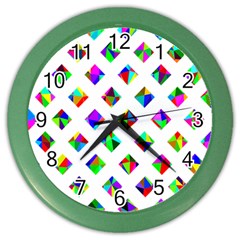 Rainbow Lattice Color Wall Clock by Mariart