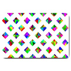 Rainbow Lattice Large Doormat  by Mariart