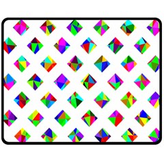 Rainbow Lattice Fleece Blanket (medium)  by Mariart