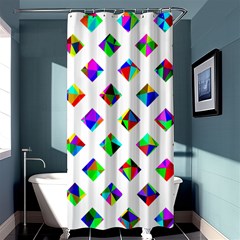 Rainbow Lattice Shower Curtain 36  X 72  (stall)  by Mariart