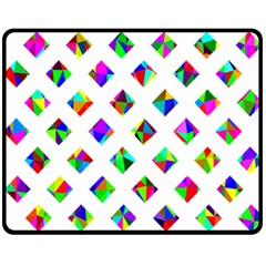 Rainbow Lattice Double Sided Fleece Blanket (medium)  by Mariart