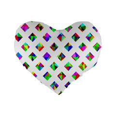 Rainbow Lattice Standard 16  Premium Flano Heart Shape Cushions