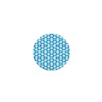 Fabric Geometric Aqua Crescents 1  Mini Magnets Front