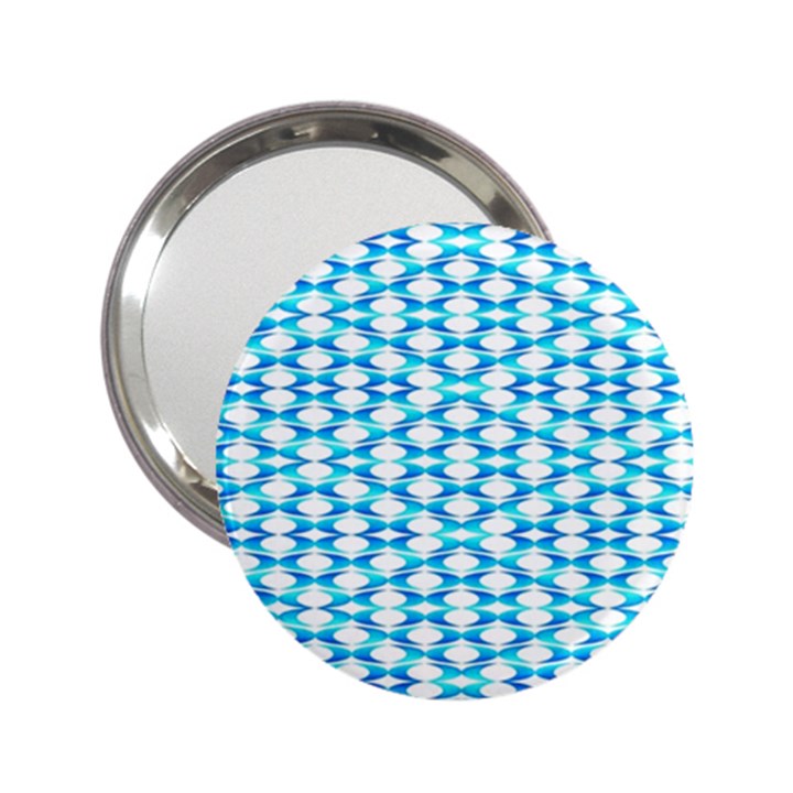 Fabric Geometric Aqua Crescents 2.25  Handbag Mirrors