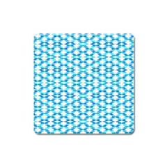 Fabric Geometric Aqua Crescents Square Magnet by Bajindul