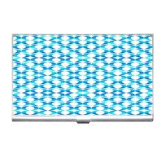 Fabric Geometric Aqua Crescents Business Card Holder by Bajindul