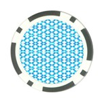 Fabric Geometric Aqua Crescents Poker Chip Card Guard Front