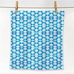 Fabric Geometric Aqua Crescents Face Towel by Bajindul