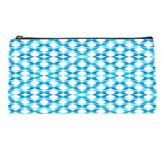 Fabric Geometric Aqua Crescents Pencil Cases by Bajindul