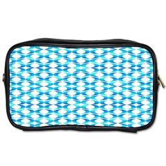 Fabric Geometric Aqua Crescents Toiletries Bag (one Side) by Bajindul