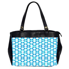 Fabric Geometric Aqua Crescents Oversize Office Handbag (2 Sides) by Bajindul