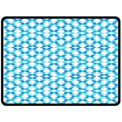 Fabric Geometric Aqua Crescents Fleece Blanket (large)  by Bajindul