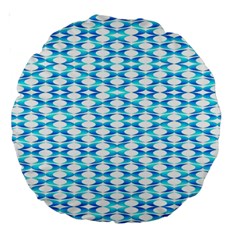 Fabric Geometric Aqua Crescents Large 18  Premium Round Cushions by Bajindul