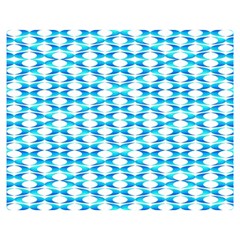 Fabric Geometric Aqua Crescents Double Sided Flano Blanket (medium)  by Bajindul