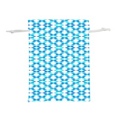 Fabric Geometric Aqua Crescents Lightweight Drawstring Pouch (l)