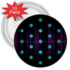 Sound Wave Frequency 3  Buttons (10 Pack)  by HermanTelo