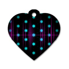 Sound Wave Frequency Dog Tag Heart (one Side)